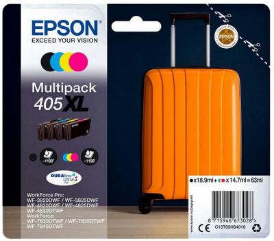 Cartouche d'encre EPSON Pack Multipack 4 Originales 405 XL (Noir + 3 Couleurs) - C13T05H64010
