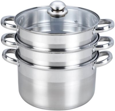 ESSENTIELB Vapeur Inox diam 24 cm 3 paniers