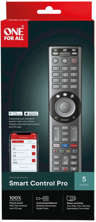 Télécommande ONE FOR ALL Universelle Smart Control Pro 5en1