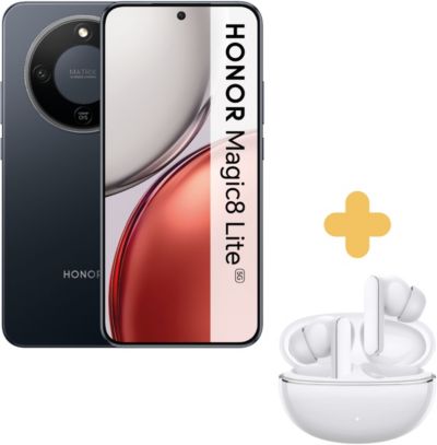 Smartphone HONOR Pack Magic8 Lite Noir 256Go+Earbuds X8i
