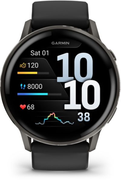 Montre sport GARMIN Venu 4 Noir/Gris Silicone noir 45mm