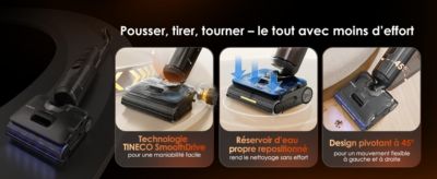 Aspirateur laveur TINECO Floor One S7 Steam avec fonction vapeur