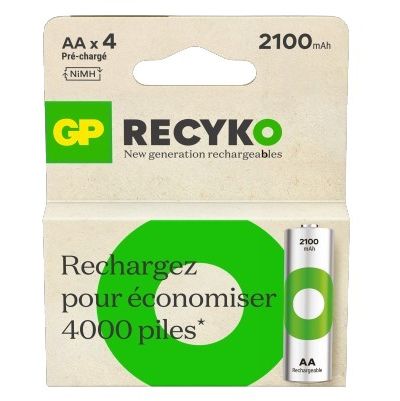 Pile rechargeable GP LR06 ReCyckO lot de 4 2100mAh