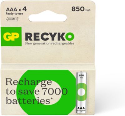 GP AAA ReCyckO lot de 4 850mAh