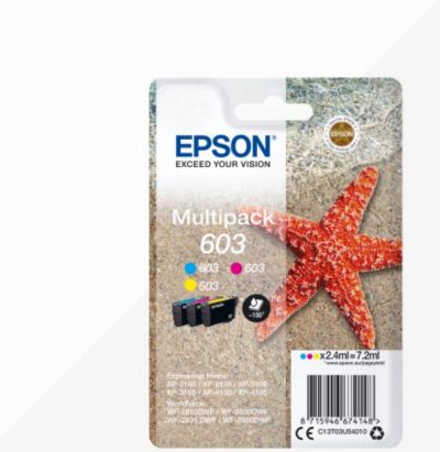 Cartouche d'encre EPSON Pack Multipack 3 Originales 603 Couleurs (CMY) - C13T03U64010
