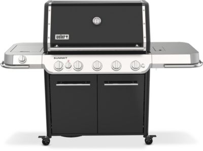 Barbecue gaz WEBER Summit FS38 E black 5 brûleurs sur chariot, 91x49 cm réchaud latéral