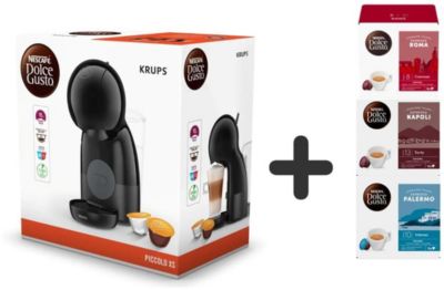 Cafetière à dosettes KRUPS BUNDLE PICCOLO XS Noir YY5919FD