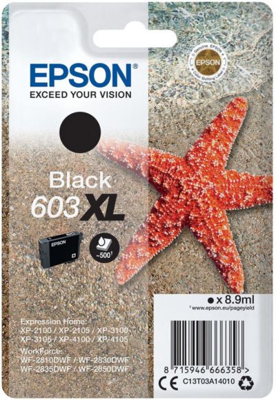 Cartouche d'encre EPSON Originale 603 XL Haute Capacité Noire - C13T03A14010