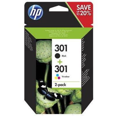 Cartouche d'encre HP Pack de 2 Originales 301 (Noir + 3 Couleurs) - CR340E