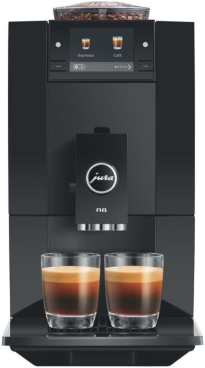 Expresso Broyeur JURA A8 Piano Black (EA) - Format ultra-compact 19 cm, 18 spécialités, écran 2,8