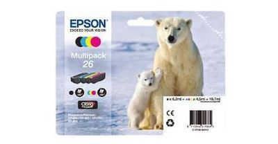 Cartouche d'encre EPSON Pack Multipack 4 Originales T261 (Noir + 3 Couleurs) - C13T26164010