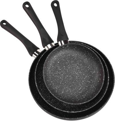Essentielb Set 3 poêles Pietra black