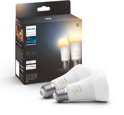 Ampoule LED connectée PHILIPS HUE E27 White Ambiance 40W pack de 2