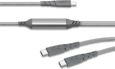 Câble USB FORCE POWER 100W USB-C/ 2 USB-C 2m gris renforcé