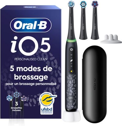 Brosse à dents électrique ORAL-B iO 5 Leopard + étui de voyage + étui Bro