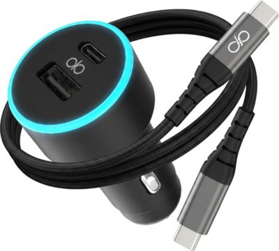 Chargeur allume cigare FORCE POWER 65W USB-A + USB-C + cable USB-C/C 1.2m