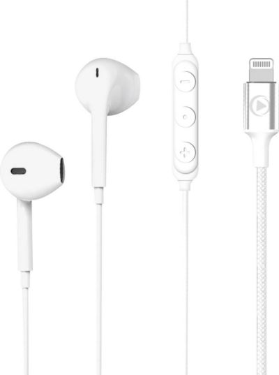 Ecouteurs FORCE PLAY Kit piétons bouton lightning MFI blanc