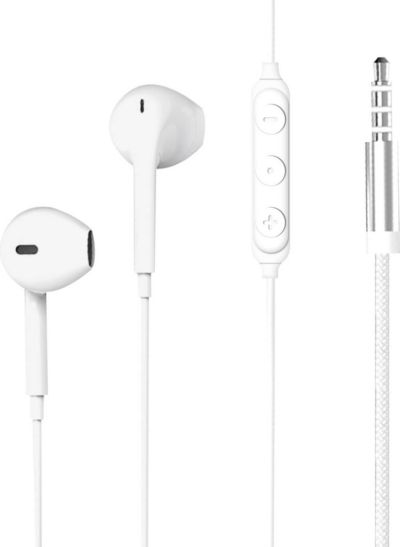Ecouteurs FORCE PLAY Kit piétons bouton jack 3.5mm blanc