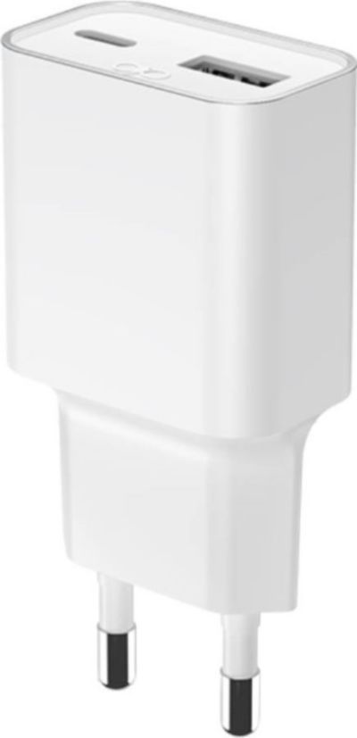 Chargeur FORCE POWER 30W USB-A + USB-C GaN b lanc recyclé