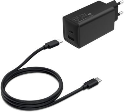 Chargeur ordinateur portable ESSENTIELB PC USB-A + USB-C 65 W + cable USB-C 2M