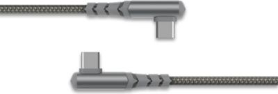 Câble USB FORCE POWER 60W USB-C/ 2 USB-C 2m coudé gris renforc
