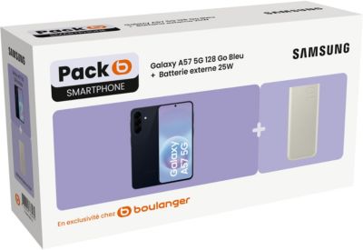 Smartphone SAMSUNG Pack A57 Bleu 128Go + Powerbank