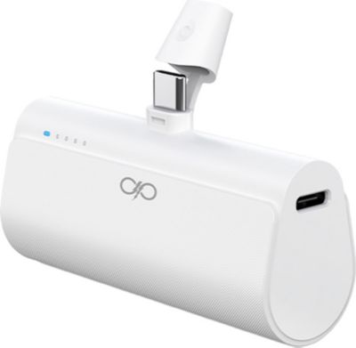 Batterie externe FORCE POWER 5000mAh USB-C avec connecteur blanc