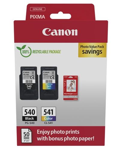 CANON PG 540 Noir + CL 541 couleurs + Papier