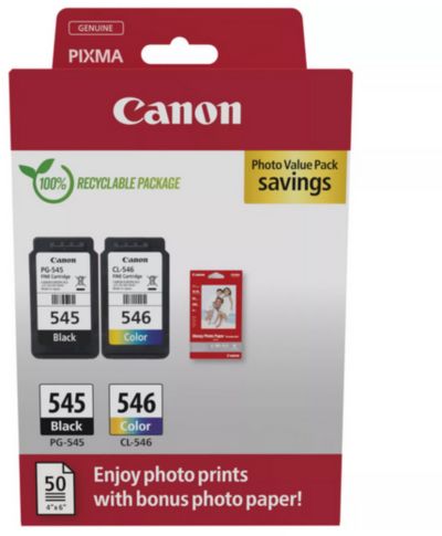 CANON PG-545 noir + CL-546 couleurs + Papier