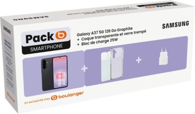 Smartphone SAMSUNG Pack A37Graph 128Go+Coque+VT+Bloc charge