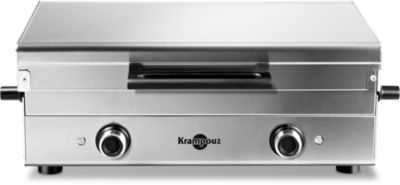 Plancha électrique KRAMPOUZ Club inox 2 brûleurs à poser, 65.5x39.5 cm