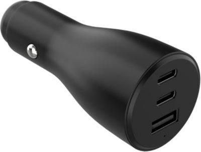 Chargeur allume cigare ADEQWAT 72W 2x USB-C + USB-A noir
