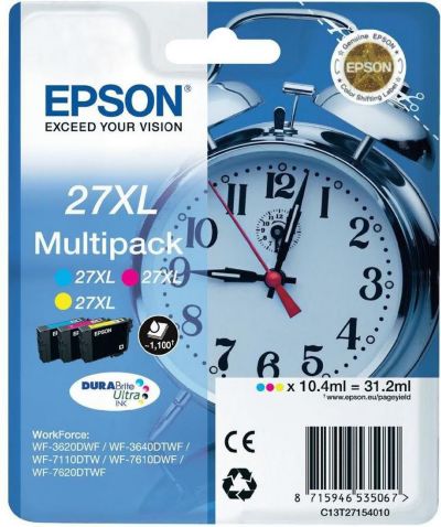Cartouche d'encre EPSON Pack Multipack 3 Originales T2715 Couleurs (CMY) - C13T27154010