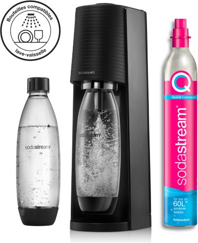 Machine à soda SODASTREAM Terra Noire pack 2 bouteilles + 1 recharge