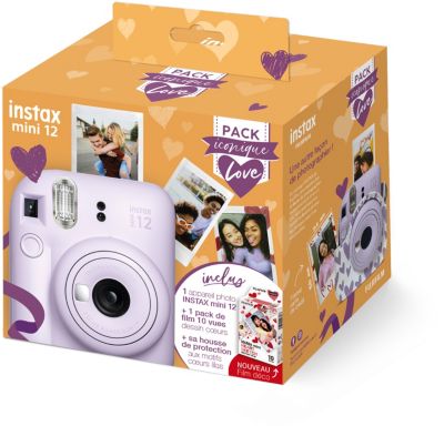 Appareil photo Instantané FUJIFILM Intax Mini 12 Lilas Pack iconique Love