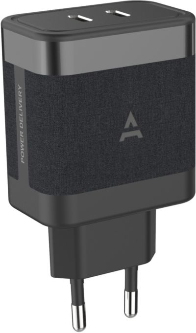 ADEQWAT Chargeur secteur USB C x2 65W Noir