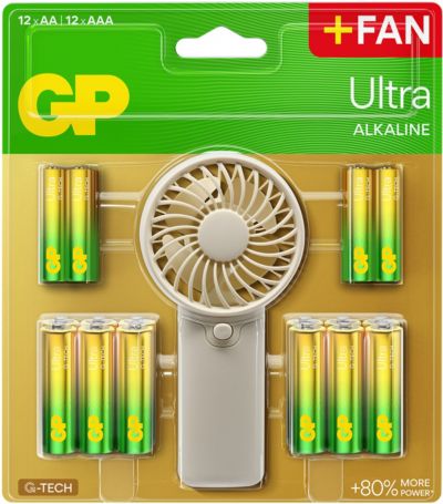 Pile GP x12 AA + x12 AAA + ventilateur