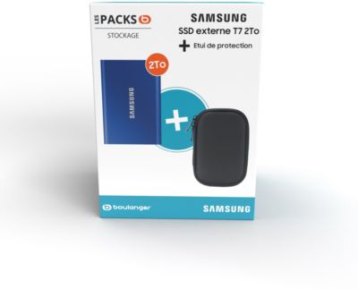 SAMSUNG Pack T7 2To bleu + Etui