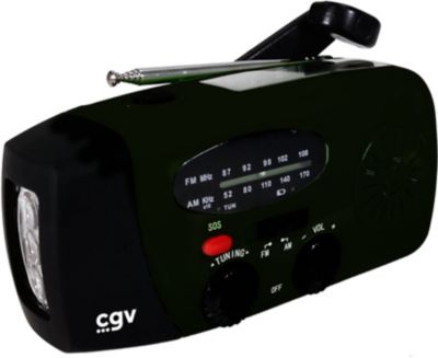 Radio FM CGV de survie à manivelle noir