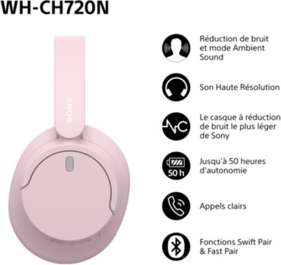 Casque SONY WH-CH720N Rose