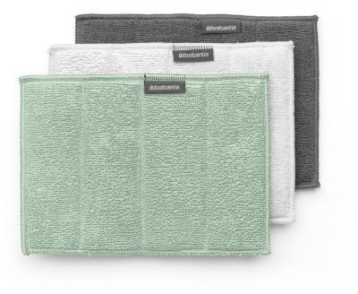 BRABANTIA 3 pads en microfibre Jade green