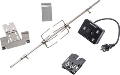 Tourne broche barbecue CHAR BROIL Inox avec boitier noir