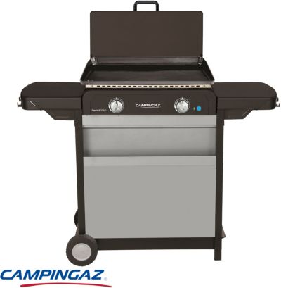 Plancha gaz CAMPINGAZ BLUE FLAME EXLD 2 brûleurs sur chariot, 60x40 cm