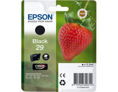Cartouche d'encre EPSON Originale T2981 Noire Série Fraise - C13T29814010