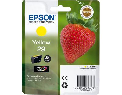 Cartouche d'encre EPSON Originale T2984 Jaune (Yellow) Série Fraise - C13T29844010