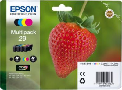 Cartouche d'encre EPSON Pack Multipack 4 Originales T2986 Série Fraise (Noir + 3 Couleurs) - C13T29864010