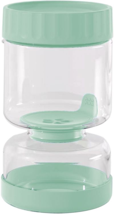 Bocal PEBBLY Verre 900 ml 2 compartiments Vert Sauge cornichons